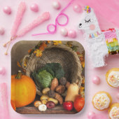 Rustige Thanksgiving Tafel Bounful Harvest Papieren Bordje (Feest)