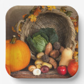 Rustige Thanksgiving Tafel Bounful Harvest Papieren Bordje (Voorkant)