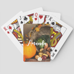 Rustige Thanksgiving Tafel Bounful Harvest Pokerkaarten