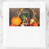 Rustige Thanksgiving Tafel Bounful Harvest Rechthoekige Sticker (Tas)
