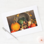 Rustige Thanksgiving Tafel Bounful Harvest Rechthoekige Sticker (Envelop)