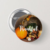 Rustige Thanksgiving Tafel Bounful Harvest Ronde Button 5,7 Cm (Voorkant /achterkant)