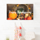 Rustige Thanksgiving Tafel Bounful Harvest Spandoek (Insitu)