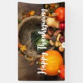 Rustige Thanksgiving Tafel Bounful Harvest Spandoek (Verticaal)