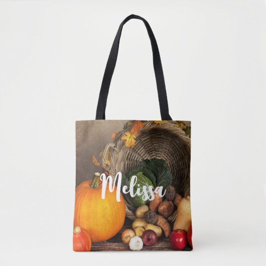 Rustige Thanksgiving Tafel Bounful Harvest Tote Bag (Voorkant)