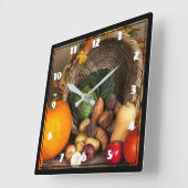 Rustige Thanksgiving Tafel Bounful Harvest Vierkante Klok (Hoek)
