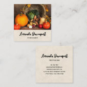 Rustige Thanksgiving Tafel Bounful Harvest Vierkante Visitekaartje (Voorkant / Achterkant)