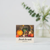 Rustige Thanksgiving Tafel Bounful Harvest Vierkante Visitekaartje (Staand voorkant)