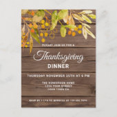 Rustige Thanksgiving Uitnodiging Briefkaart (Voorkant)