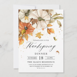 Rustige Thanksgiving - Uitnodiging voor pompoen