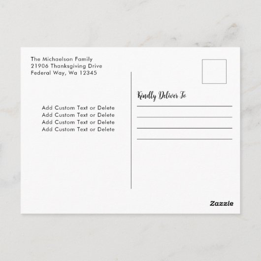 Rustige Thanksgiving - Uitnodiging voor pompoen (Achterkant)