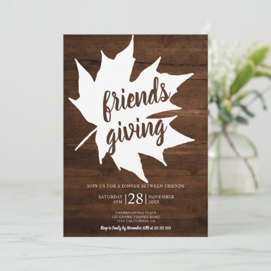 Rustige Thanksgiving van bruin houtmakelbladhout Kaart (Staand voorkant)