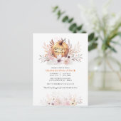 Rustige Thanksgiving van Floral Fall Leaves Pumpki Uitnodiging Briefkaart (Staand voorkant)