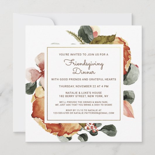 Rustige Thanksgiving Waterverf Kaart (Voorkant)