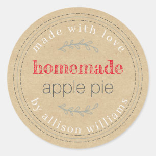Rustige Thuisgebakken Bakwaren Appeltaart Kraft Pa Ronde Sticker