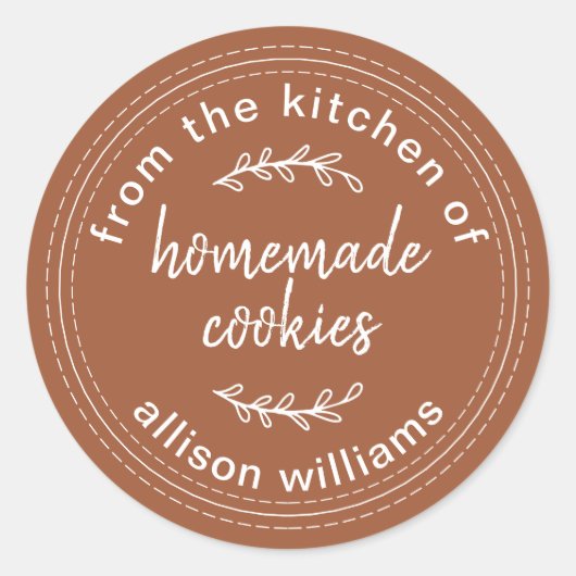 Rustige Thuisgemaakte Koekjes TerraCotta Ronde Sticker (Voorkant)