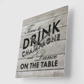Rustige tijd om Champagne Wall Clock te Drinken Vierkante Klok (Hoek)