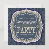 Rustige Timber Denim Custom Age Birthday Party Kaart (Voorkant)