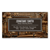 Rustige Tools Carpenter Handyman Woodworkarbeider Magnetisch Visitekaartje (Voorkant)