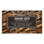 Rustige Tools Carpenter Handyman Woodworkarbeider Magnetisch Visitekaartje (Voorkant)