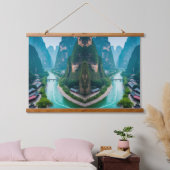 Rustige toppen en kronkelend water - Natuur landsc Hangend Wandkleed (Slaapkamer)