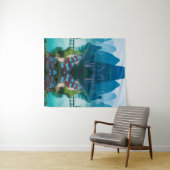 Rustige toppen en kronkelend water - Natuur landsc Wandkleed (In Situ (horizontaal))