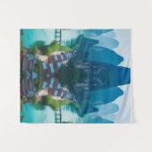 Rustige toppen en kronkelend water - Natuur landsc Wandkleed (Voorkant (horizontaal))