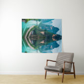 Rustige toppen en kronkelend water - Natuur landsc Wandkleed (In Situ (horizontaal))