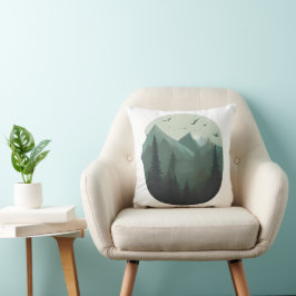 Rustige toppen: vogels boven een berglandschap kussen