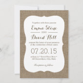 Rustige Tortelduifjes Blauwgroen ribbon Burlap Wed Kaart (Achterkant)