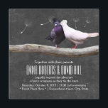 Rustige Tortelduifjes en Dandelion Chalkboard Wedd Kaart<br><div class="desc">Rustische Tortelduifjes en Dandelion Chalkboard Wedding Invitations.</div>