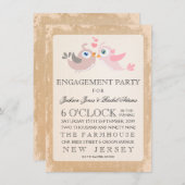 Rustige  Tortelduifjes Engagement Party Kaart (Voorkant / Achterkant)