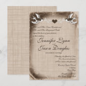 Rustige  Tortelduifjes huwelijksuitnodigingen Kaart (Voorkant / Achterkant)