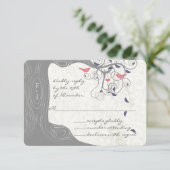 Rustige Tortelduifjes in de landelijke aardbol RSVP Kaartje (Staand voorkant)