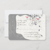 Rustige Tortelduifjes in de landelijke aardbol RSVP Kaartje (Voorkant)