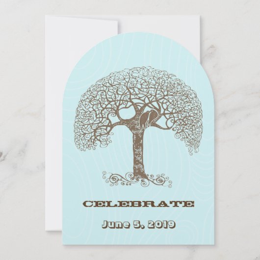 Rustige Tortelduifjes in het bos die in een boombr Kaart (Achterkant)