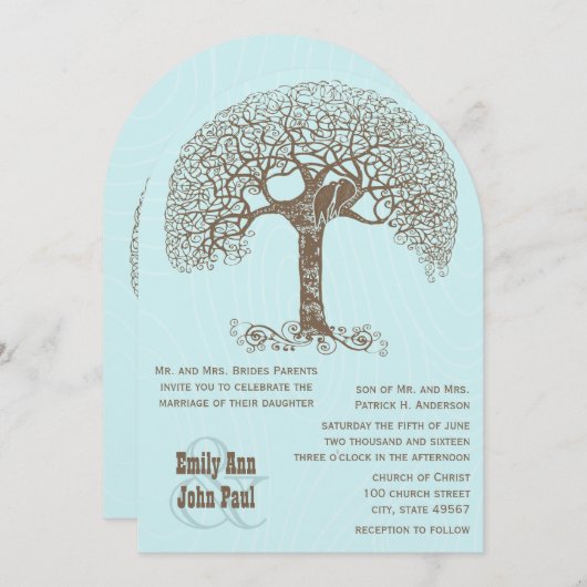 Rustige Tortelduifjes in het bos die in een boombr Kaart (Voorkant / Achterkant)