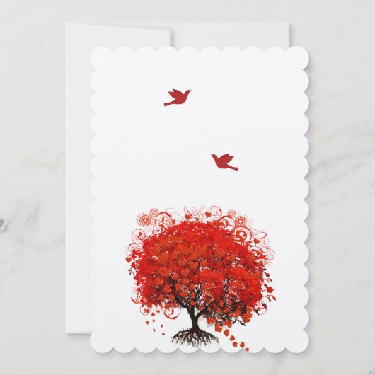 Rustige Tortelduifjes rond rode bosbomen Kaart (Achterkant)