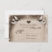 Rustige  Tortelduifjes RSVP-kaarten RSVP Kaartje (Voorkant)