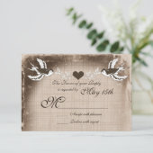 Rustige  Tortelduifjes RSVP-kaarten RSVP Kaartje (Staand voorkant)
