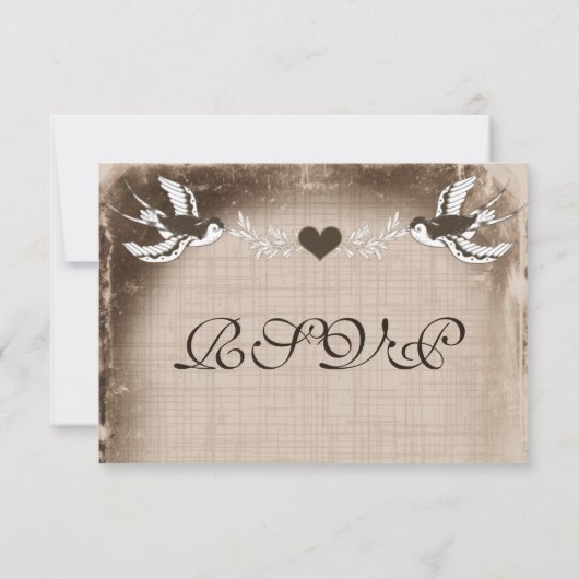 Rustige  Tortelduifjes RSVP-kaarten RSVP Kaartje (Achterkant)