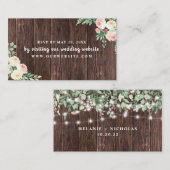 Rustige touwlichten bruiloft RSVP-webkaart Informatiekaartje (Voorkant / Achterkant)