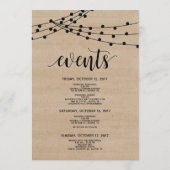 Rustige touwlichten Onthaal van het Weddenschap en Programmakaart (Achterkant)