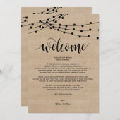 Rustige touwlichten Onthaal van het Weddenschap en Programmakaart (Voorkant / Achterkant)