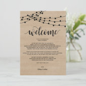 Rustige touwlichten Onthaal van het Weddenschap en Programmakaart (Staand voorkant)