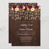 Rustige touwlichten trouwuitnodiging kaart (Voorkant / Achterkant)