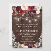 Rustige touwlichten trouwuitnodiging kaart (Voorkant)