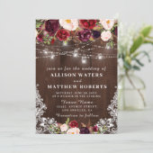 Rustige touwlichten trouwuitnodiging kaart (Staand voorkant)