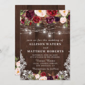 Rustige touwlichten trouwuitnodiging kaart (Voorkant / Achterkant)