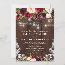 Rustige touwlichten trouwuitnodiging kaart